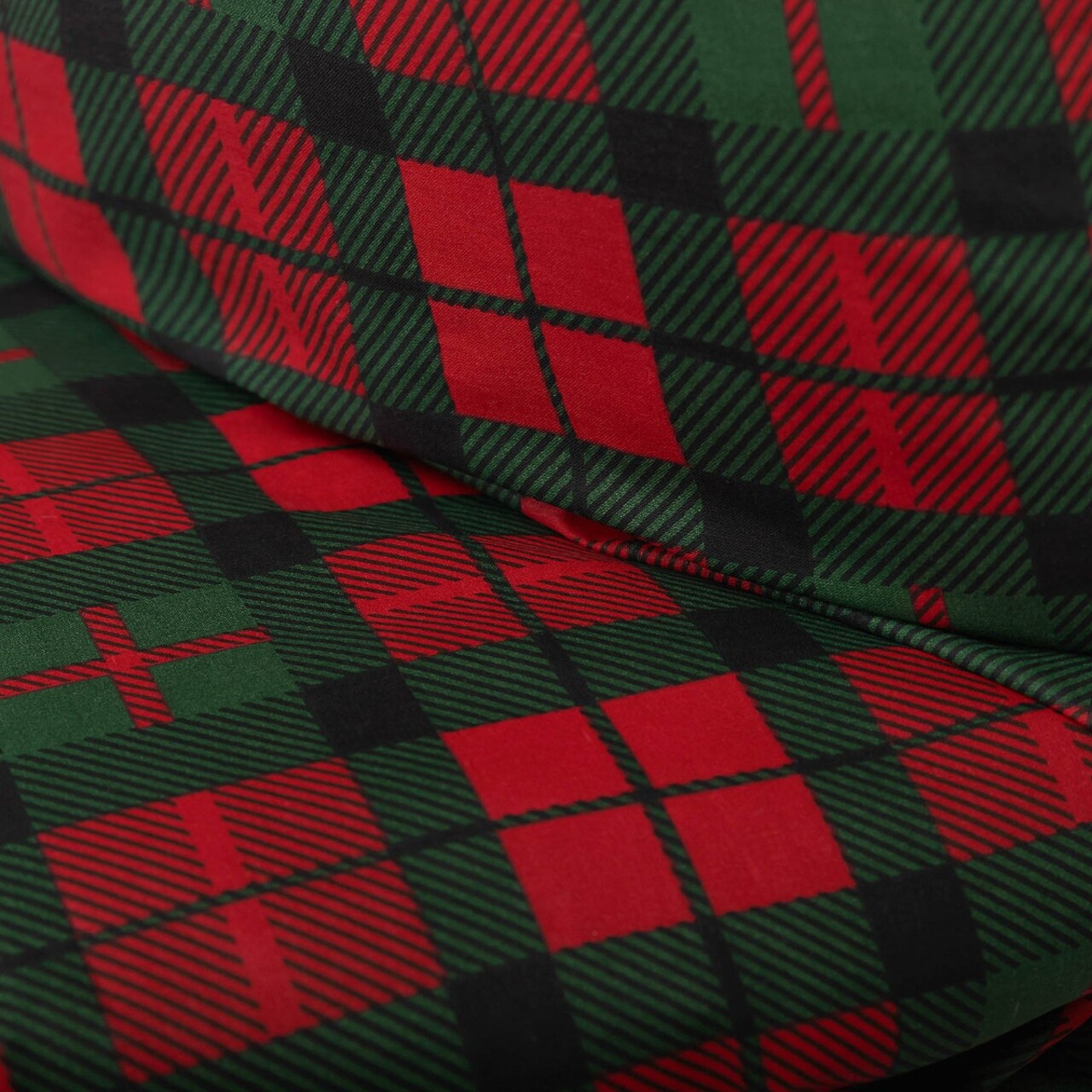 Lenjerie de pat King Size, Tartan, Homla, 3 piese, 200x220 cm, bumbac, rosu/verde — imaginea 9