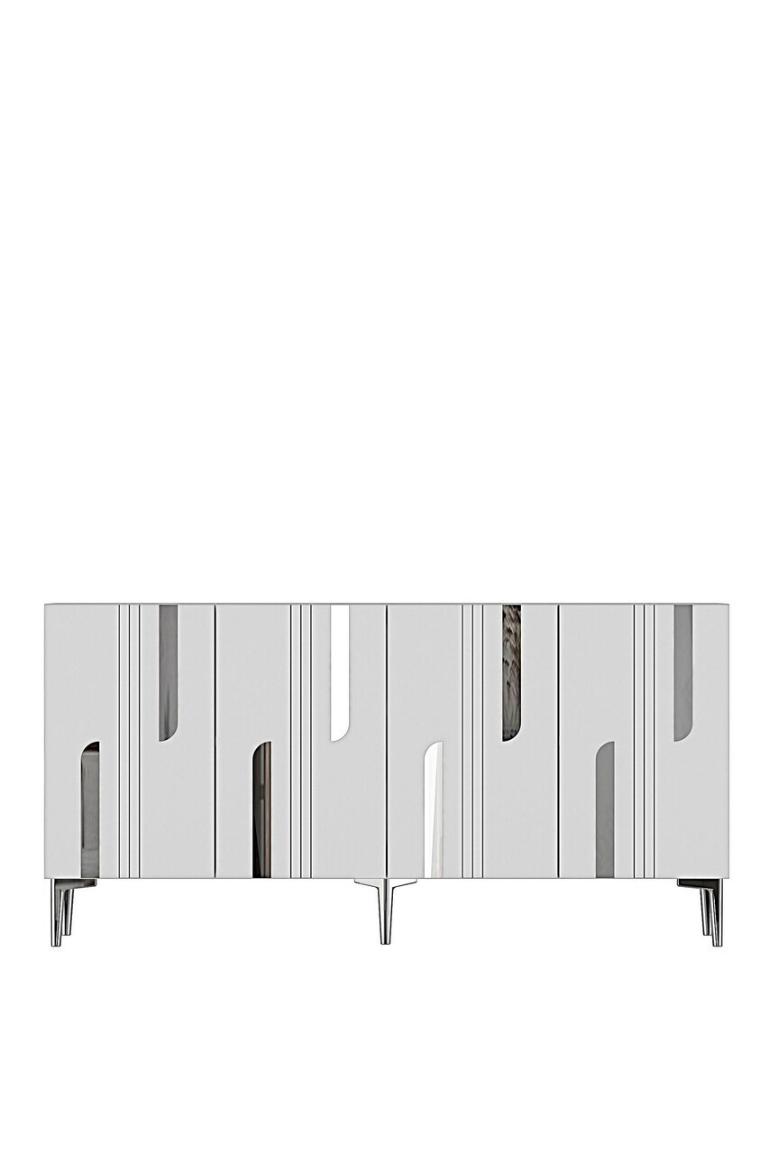 Consola, Hanah Home, Nota 150, 150x75x32 cm, Stejar Safir / Alb / Argintiu — imaginea 5