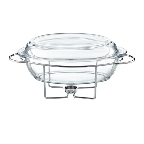 Chafing dish / Vas termorezistent cu incalzitor Oval Saule, Ambition, 4.5 L, sticla