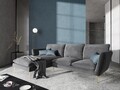 Coltar stanga, Verveine, Mazzini Sofas, 5 locuri, 286x190x96 cm, catifea, gri deschis