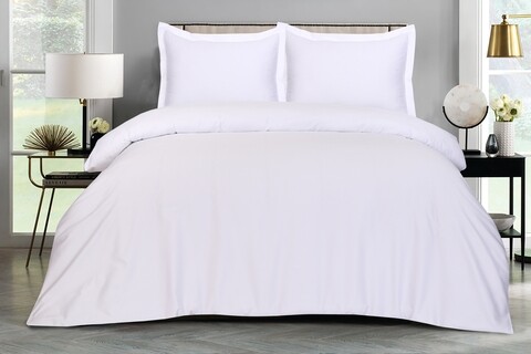 Lenjerie de pat dubla, Hotel Line Luxury Bedora, 400 TC, 240 x 240 cm, 100% bumbac, alb