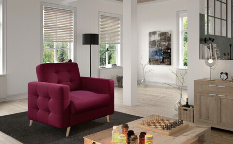 Fotoliu ELTAP, Asgard, 105x92x88 cm, lemn/poliester, violet