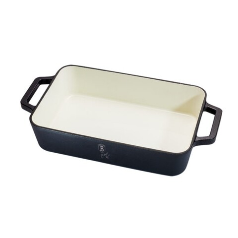 Tava pentru cuptor, berlinger, strong mold, 30 x 20 x 7 cm, fonta, alb/negru