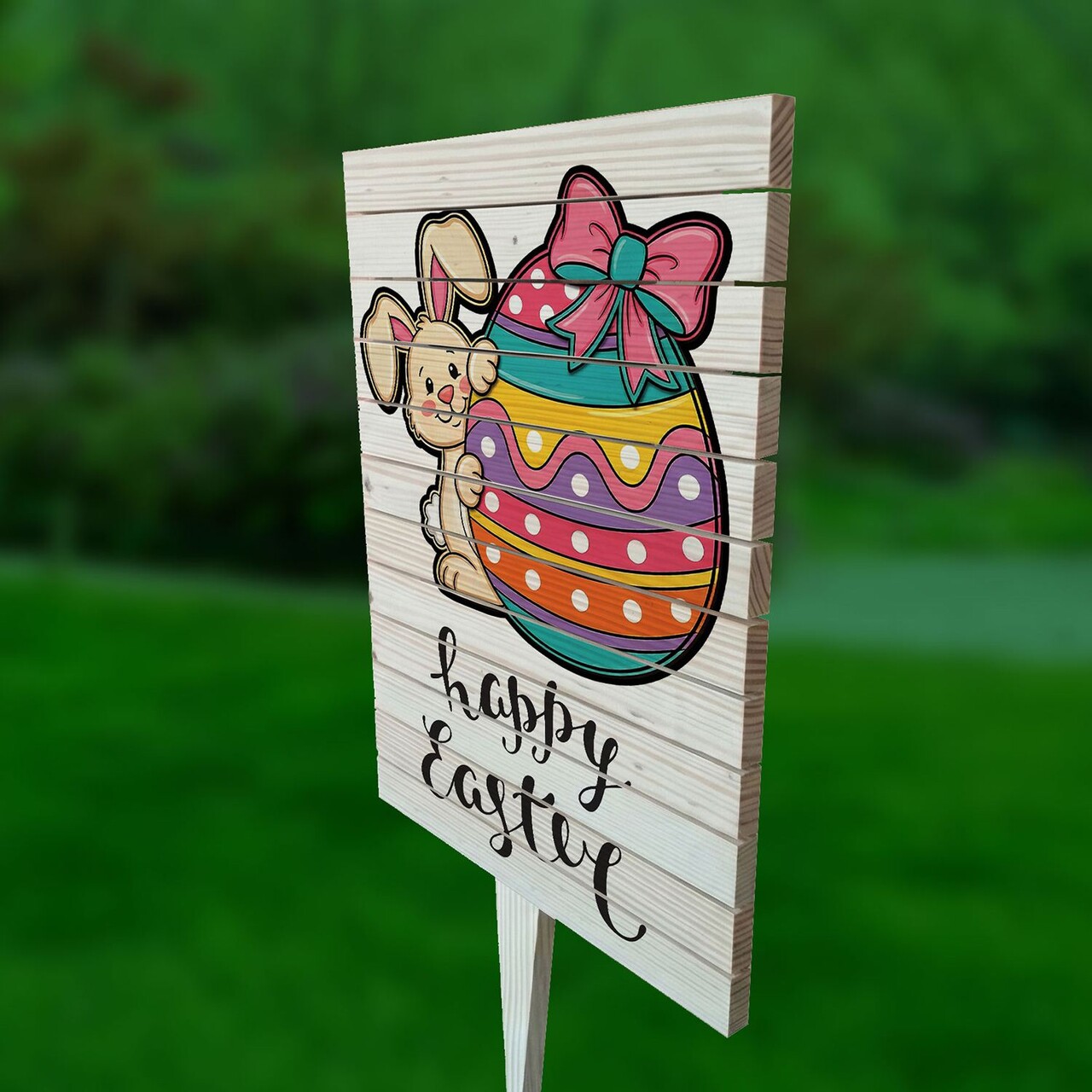 Semn de curte, Big Easter Surprise, 38x58 cm, Multicolor - imagine 2