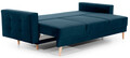 Canapea extensibila 3 locuri ELTAP, Ask14, Asgard, 233x92x93 cm, lemn/poliester, albastru inchis