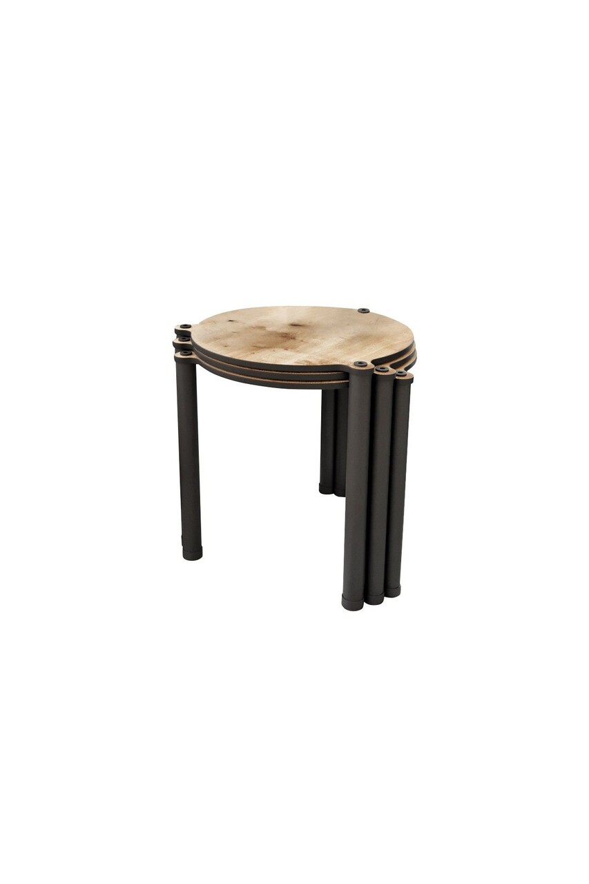 Set masute 3 piese, Poter, Lavia 3, MDF , Stejar - 2 | YEO
