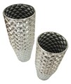 Set 2 ghivece / vase decorative Silvy, Mauro Ferretti, 37x37x92 cm, fier, argintiu