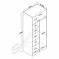 Dulap pentru haine, Hanah Home, BA308, 90x210x57.5 cm, Gresie