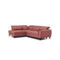 Coltar extensibil stanga 4 locuri ELTAP, LT-24LU, Noble, 255x201x100 cm, lemn/poliester, roz inchis