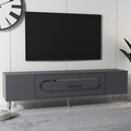 Comoda TV, Olivia, Dekop3, Antracit / Argintiu