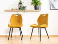 Scaun Arco Velvet, Signal, 51x46x91 cm, catifea/otel, mustar/negru