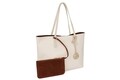 Geanta cu portofel Beverly Hills Polo Club, 402, piele ecologica, crem/maro