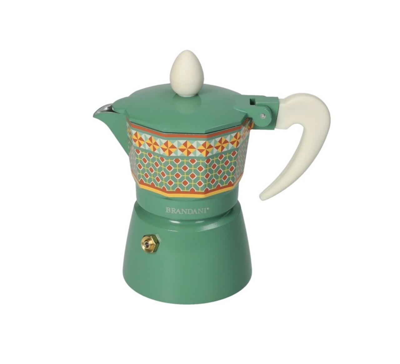 Cafetiera filtru 1 ceasca, Le Cementine Pinwheel, Brandani, 13x7x13 cm, aluminiu