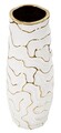 Vaza Lia, Mauro Ferretti, 12x12x29.5 cm, ceramica, alb/auriu