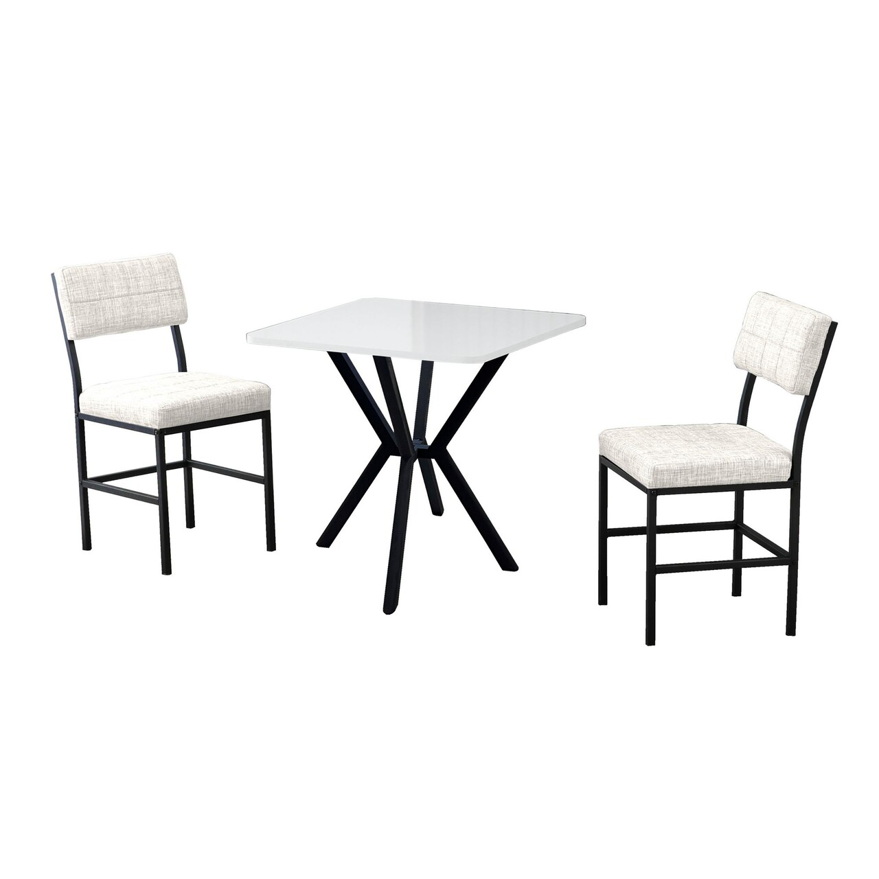 Set masa extensibila si scaune, 3 piese, Hanah Home, Dubai, Crem/Alb - view 2