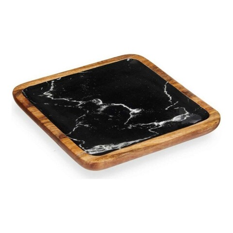 Platou decorativ / decoratiune pentru centrul mesei Marble Effect, Gift Decor, 25 x 25 cm, lemn/poliuretan Gift Decor