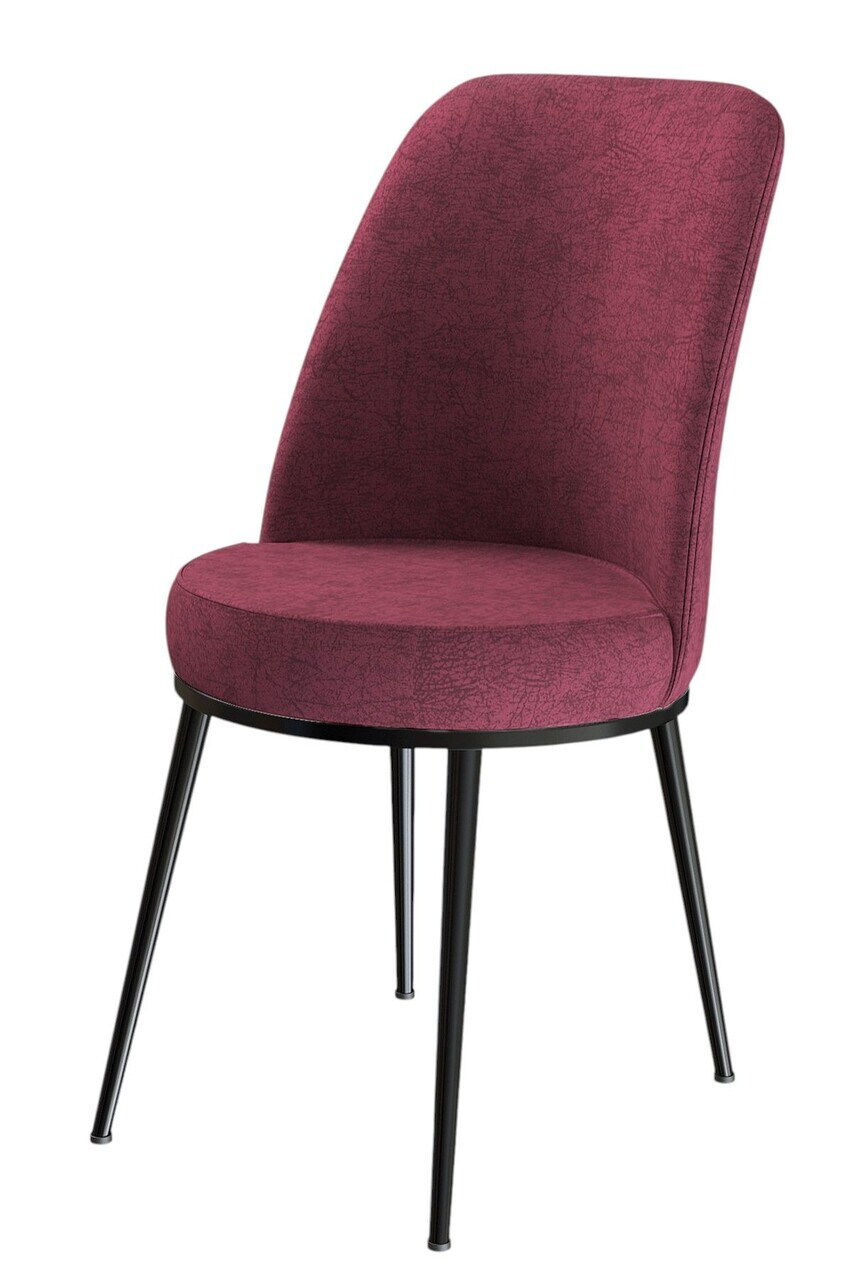 Set scaune 2 piese, Hanah Home, Dexa, Burgundiu / Negru — imaginea 2