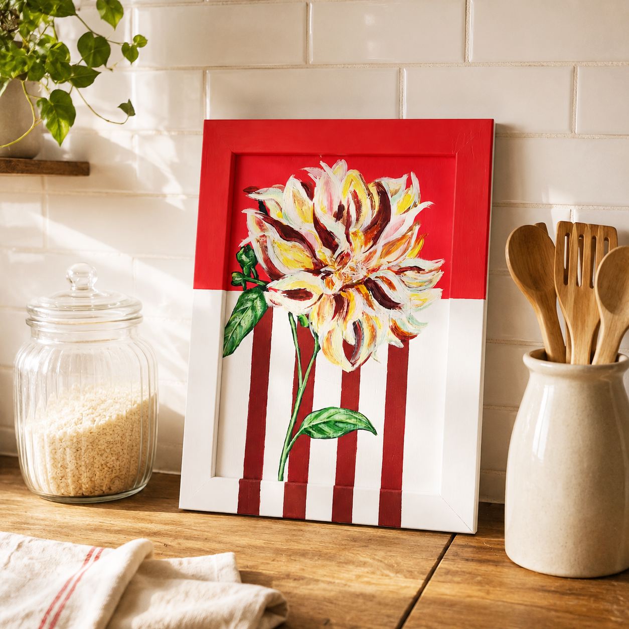 Tablou decorativ, YBC11863, Canvas, Rama din lemn (grosime 3 cm), Multicolor