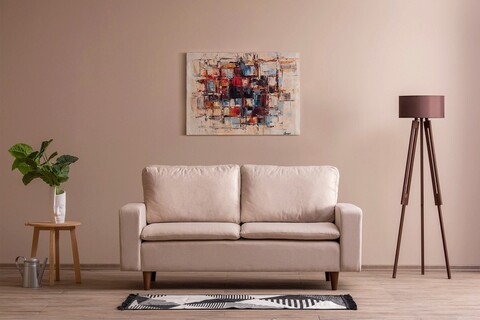 Canapea 2 locuri, futon, 859ftn2711, metal, crem