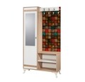 Dulap cu pantofar, cuier si oglinda Inci 723, Vella, 100x36x190 cm, multicolor