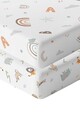 Set cearceaf de pat cu elastic pentru copii, Jungle Abc, Wheeppo, Bumbac Ranforce