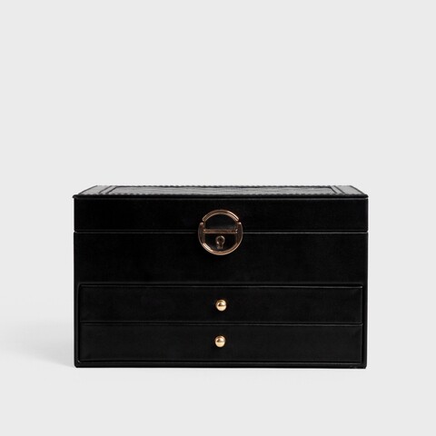 Cutie pentru bijuterii Virello, Homla, 23x17x13.5 cm, poliuretan, negru