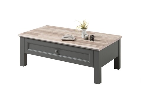 Masuta cafea cu 1 sertar, Capri, L.110 l.60 H.40.5, pal/mdf, gri/natur