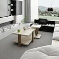 Masuta de cafea, Hanah Home, Via, 40.9x45.4x40.6 cm, Travertin / Luminos