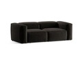Canapea 2 locuri, Bergamo, Cosmopolitan Design, 224x108x70 cm, tesatura structurata, negru