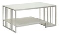 Masuta de cafea Kayseri, Mauro Ferretti, 90x45x60 cm, fier/marmura, argintiu/alb