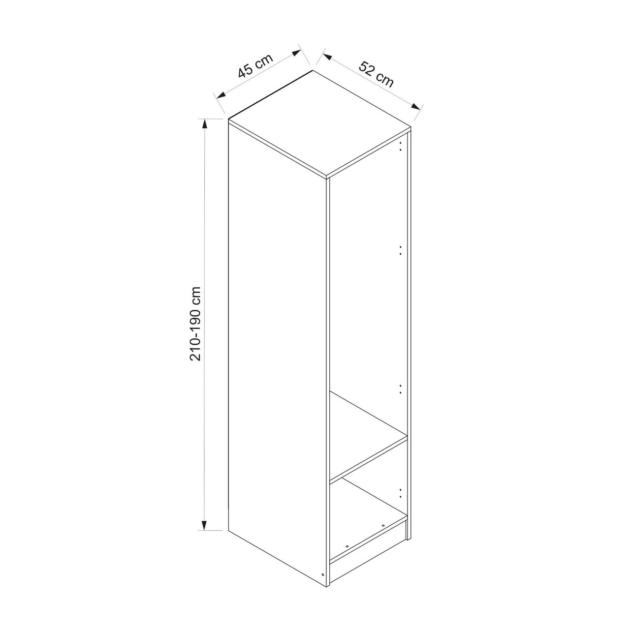 Dulap pentru haine, Minerva, M3001, Maro - 3 | YEO