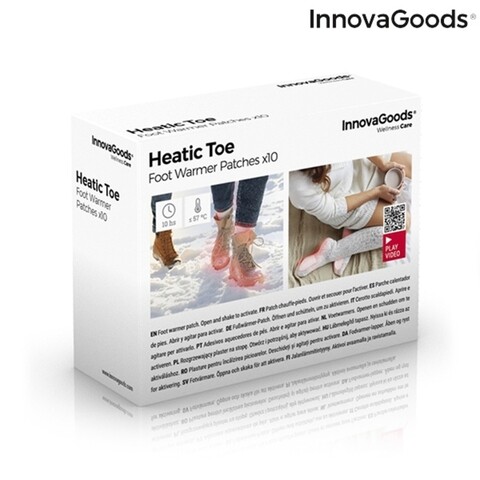 Plasturi pentru incalzirea picioarelor Heatic Toe InnovaGoods, pachet 10 piese
