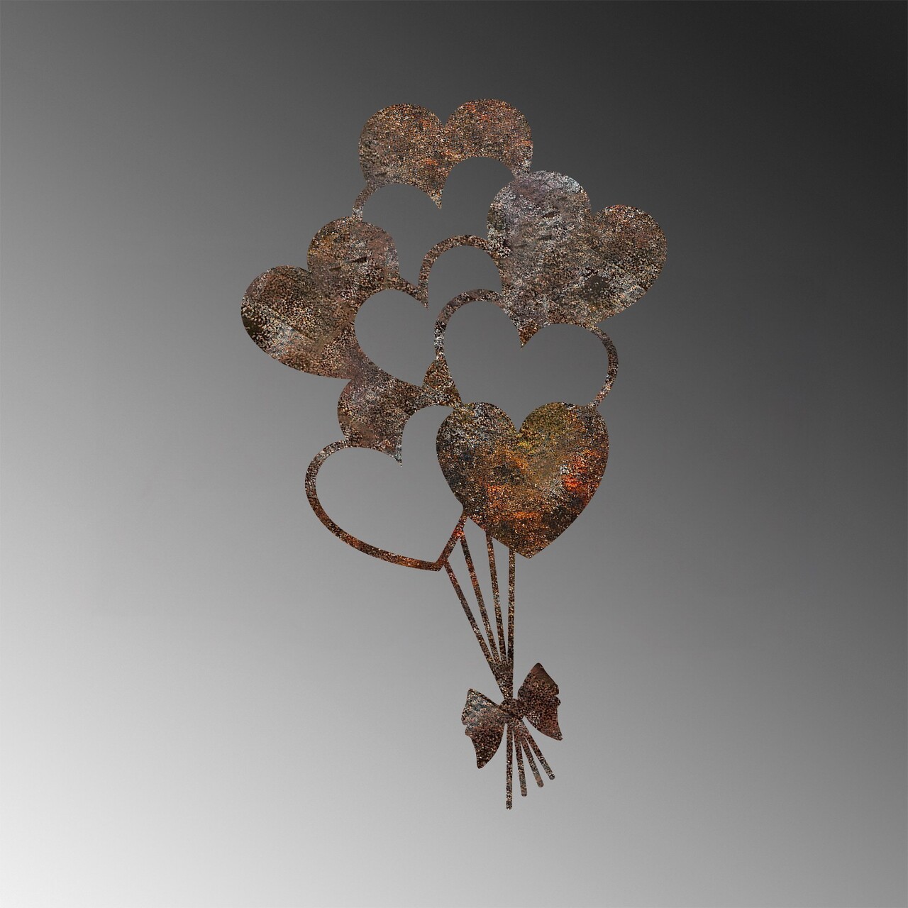 Decoratiune de perete, Rusty Heart 1, Dimensiune: 35 x 21 cm, Maro antichizat - view 7