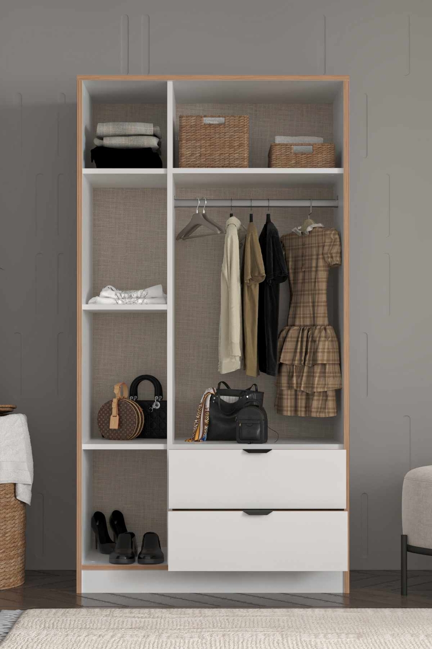 Dulap pentru haine, Hanah Home, Arden 3, 97x182x44 cm, Alb - view 4