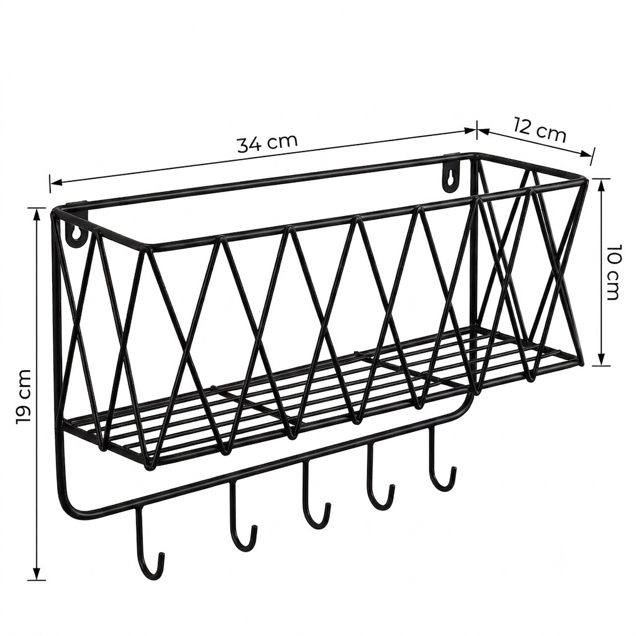 Raft de perete, Hanah Home, Soli, 67x77x20 cm, Negru — imaginea 4