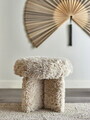 Taburet, Bloomingville, Frikka, 43x39 cm, MDF/poliester, natural