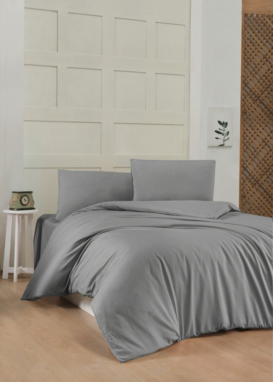 Lenjerie de pat dubla (DE) L'essentiel Maison Dark Grey Gri inchis