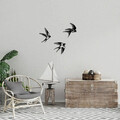 Decoratiune de perete, Swallows, Metal, 21 x 27 cm, Negru