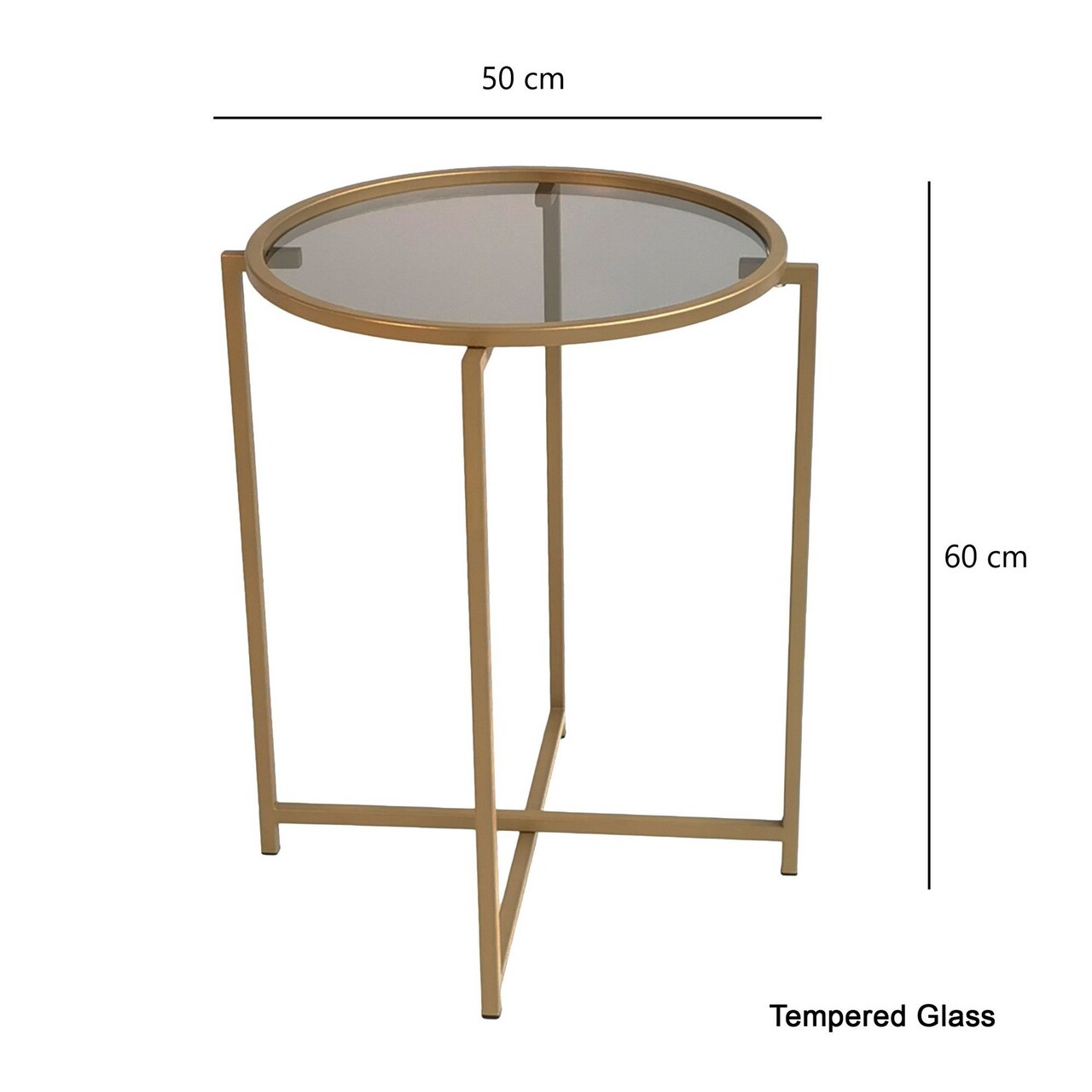 Masuta de cafea, Hanah Home, S407U, 50x60x50 cm, Aur / Fume - view 8