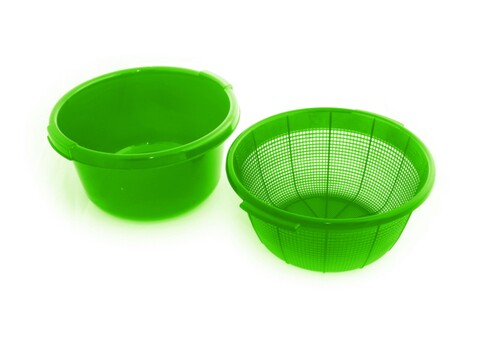 Bol cu strecuratoare Otello, Domotti, 30 cm, plastic, verde