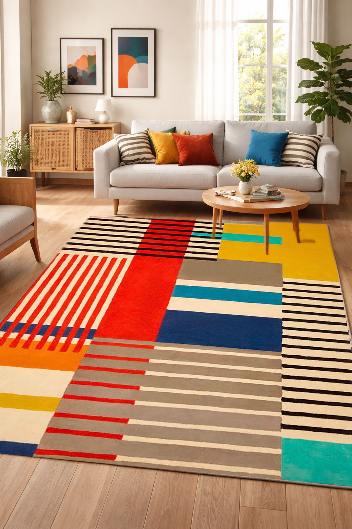Covor, DC-2002-49, 160x200 cm, Poliester, Multicolor