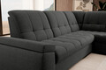Coltar extensibil dreapta 3 locuri ELTAP, RT-04FL, Sado, 272x192x95 cm, lemn/poliester, gri inchis