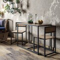 Set masa si 2 scaune Bahar, Kalune Design, natural/negru