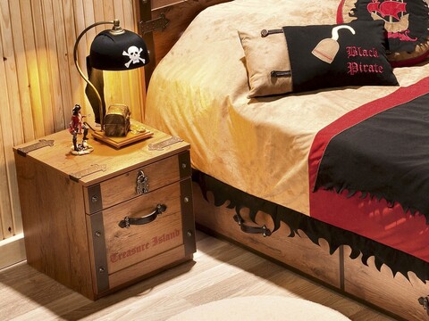 Noptiera, Çilek, Pirate Nightstand, 44x44x42 cm, Multicolor 44x44x42 imagine 2022