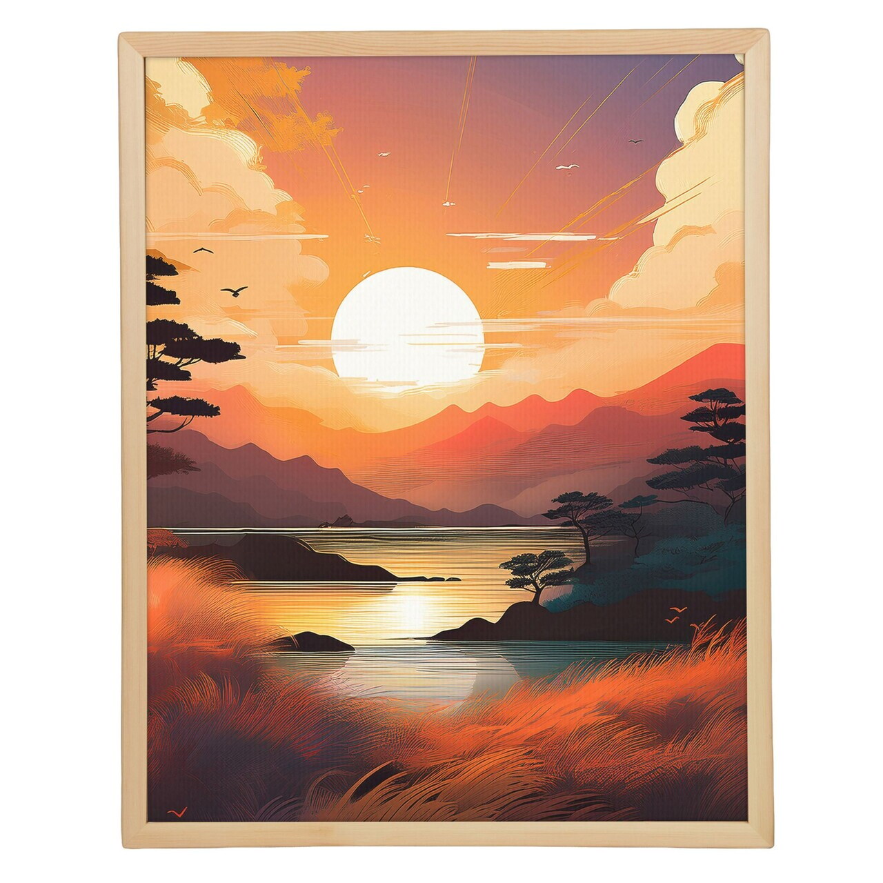 Tablou decorativ, Cc-D-Ah-1002 45 x 60, Canvas, Cadru: 100% LEMN (Grosime: 18 mm), Multicolor - view 2