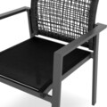 Scaun suprapozabil, Mauro, L.56 l.62 H.92, aluminiu/fibre sintetice/textilina, gri/negru