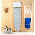 Masa de calcat, Brabantia B, PerfectFlow Fresh Breeze, 124x38 cm, 7 pozitii de reglare, cu suport statie de calcat, otel/bumbac