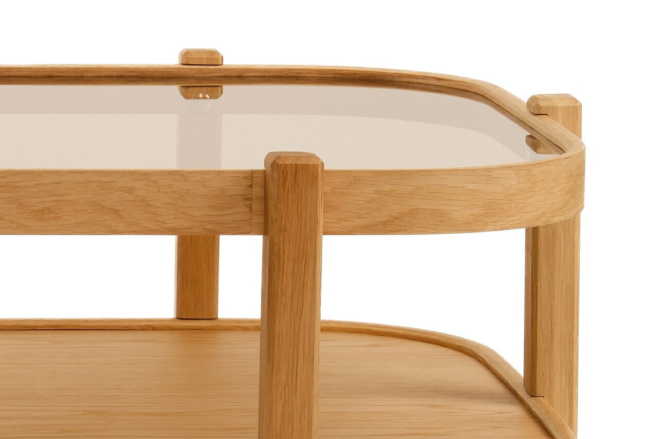 Masuta de cafea, Hanah Home, Togg 110, 110x48x70 cm, LEMN MASIV DE STEJAR, Stejar — imaginea 3