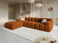 Canapea modulara 4 locuri, Bellis-51, Micadoni Home, 282x188x70 cm, catifea, teracota