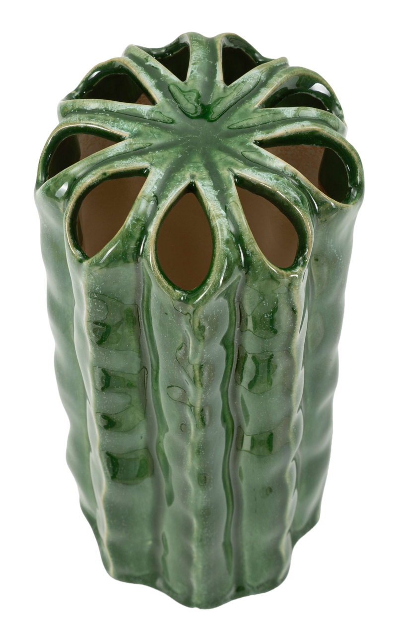 Vaza decorativa Tall Cactus, Mauro Ferretti, 11.5x23.5 cm, ceramica, verde